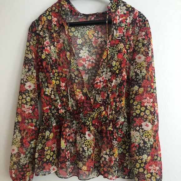 Zara Tops - floral long sleeve blouse Zara Tops - floral long sleeve blouse